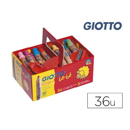 Lapices de colores giotto bebe super schoolpack de 36 unidades 3 sacapuntas