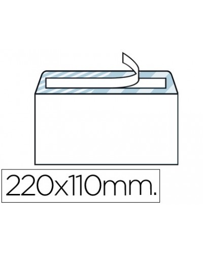 Sobre liderpapel n2 blanco din americano 110x220mm tira de silicona open system caja de 500 unidades